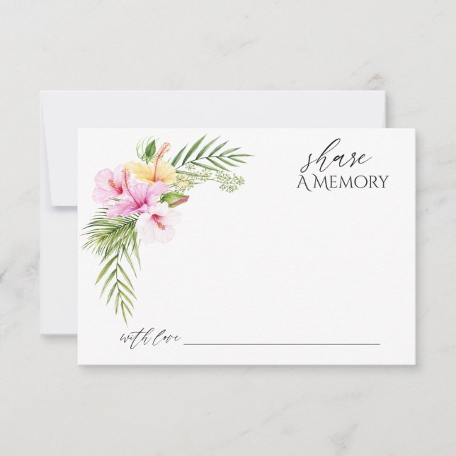 Cartão De Agradecimento Praia Floral Tropical Compartilha Memória (Frente)