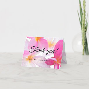 Cartão De Agradecimento Praia Tropical Floral Havaí Casamento Agradeciment