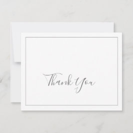 Cartão de Agradecimento Prata Minimalista