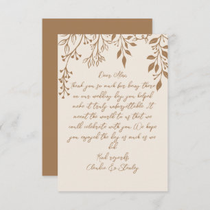 Cartão De Agradecimento Prendendo Florais Foliage Aquecimento Romântico Bo