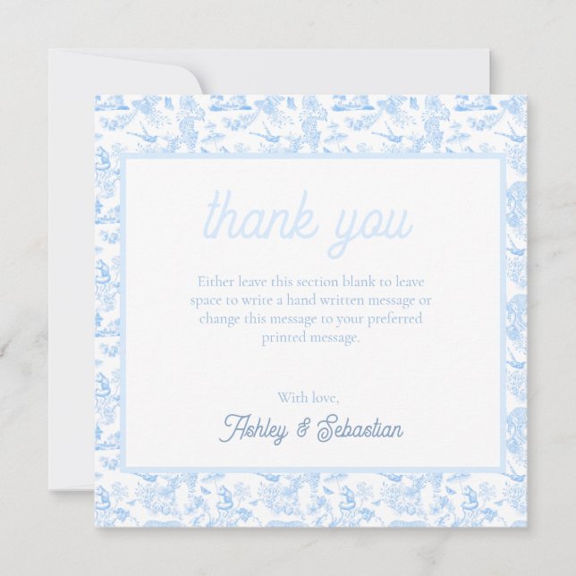 Cartão De Agradecimento Preparppy Jungle Chinoiserie Toile (Frente)