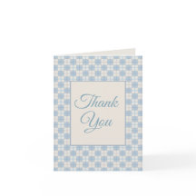 Preppy Blue Plaid Baby Shower Thank You 