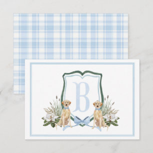 Cartão De Agradecimento Preppy Southern Blue Dog Chá de fraldas