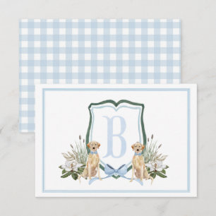 Cartão De Agradecimento Preppy Southern Blue Dog Chá de fraldas