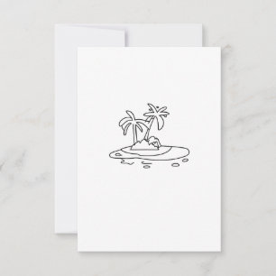 Cartão De Agradecimento Presente da Ilha do Paraíso, desenho de linha
