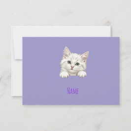 Cartão De Agradecimento Presente de Arte de Gatinho Personalizado com Nome