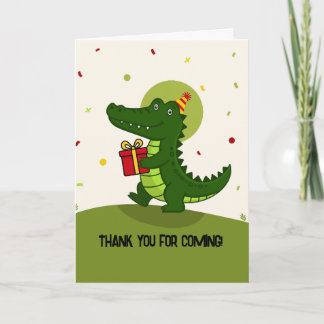 Cartão De Agradecimento Presente de Crocodilo Fofo