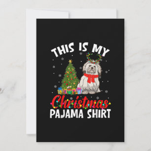 Cartão De Agradecimento Presente engraçado de Natal de pijama de Shih Tzu