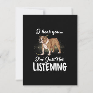 Cartão De Agradecimento Presente para cães Inglês Bulldog Eu Ouvi Você 