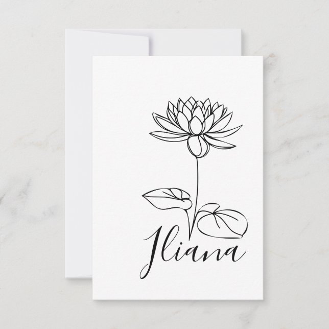 Cartão De Agradecimento Presente para o nascimento da Flor de Nascimento d (Frente)