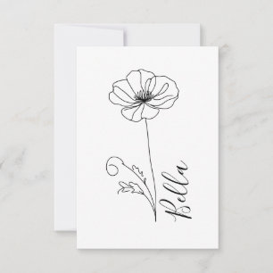 Cartão De Agradecimento Presente Personalizado da Flor de Nascimento de Pa