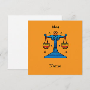Cartão De Agradecimento Presente Personalizado Libra Zodíaco Retro Pop Art