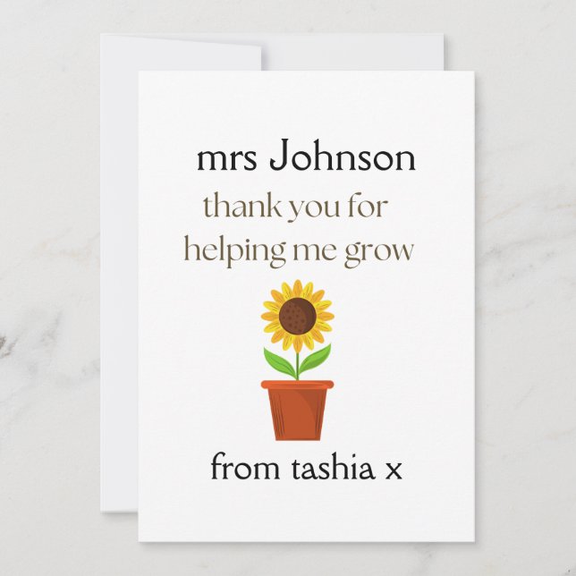 Cartão De Agradecimento Presente Personalizado para Professor, Presente de (Frente)