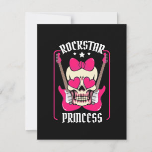 Cartão De Agradecimento Presente Xmas Rockstar Princess Skull