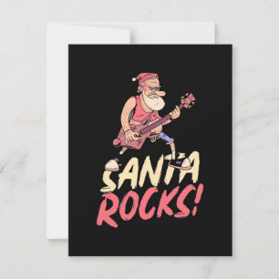 Cartão De Agradecimento Presente Xmas Violão de Rochas Papais noeis