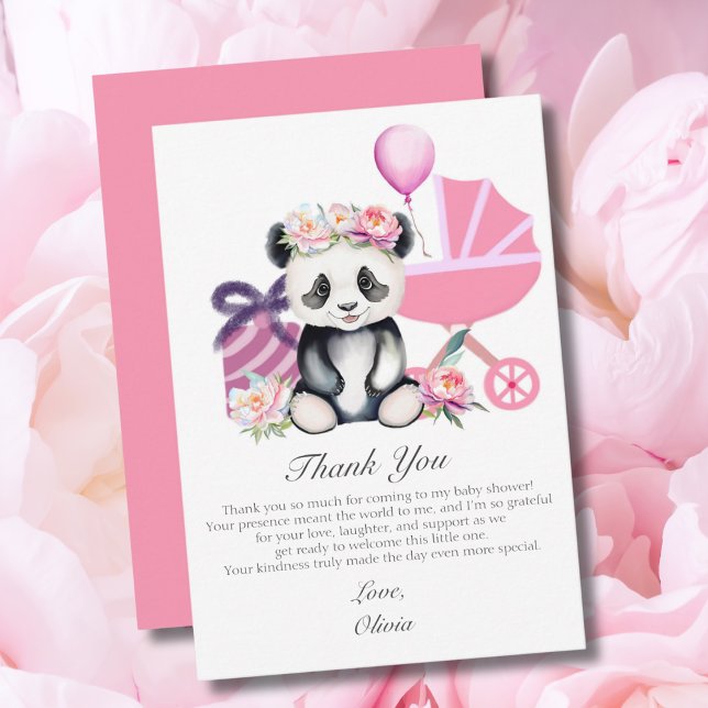 Cartão De Agradecimento Presentes de Chás de Bebê Panda Bebê Obrigado (Criador carregado)