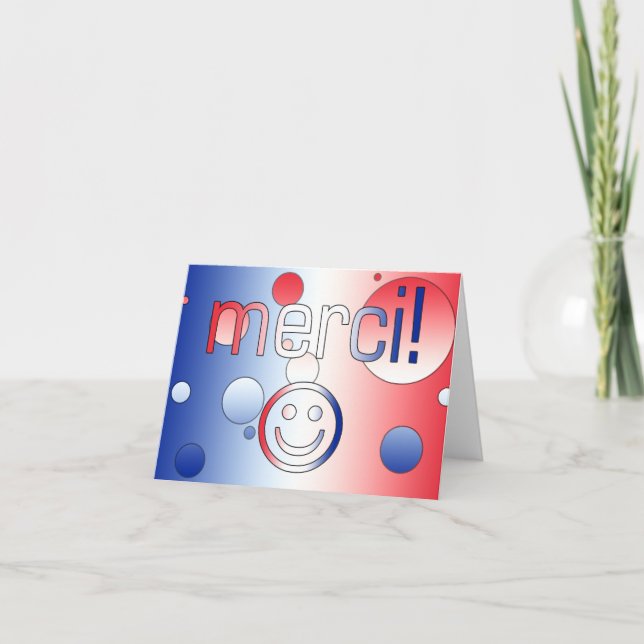 Cartão De Agradecimento Presentes Franceses: Obrigado / Merci Face (Frente)