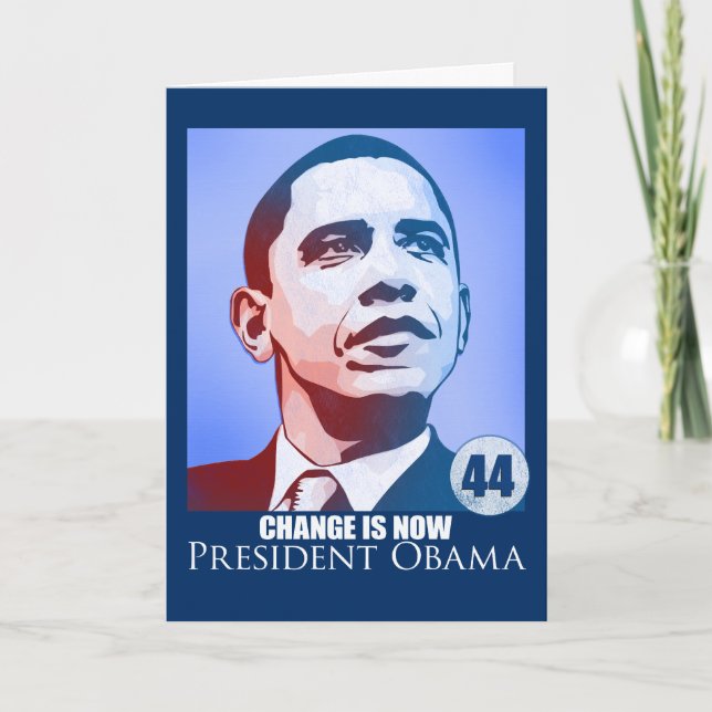 Cartão De Agradecimento President Obama, Change is Now Card (Frente)