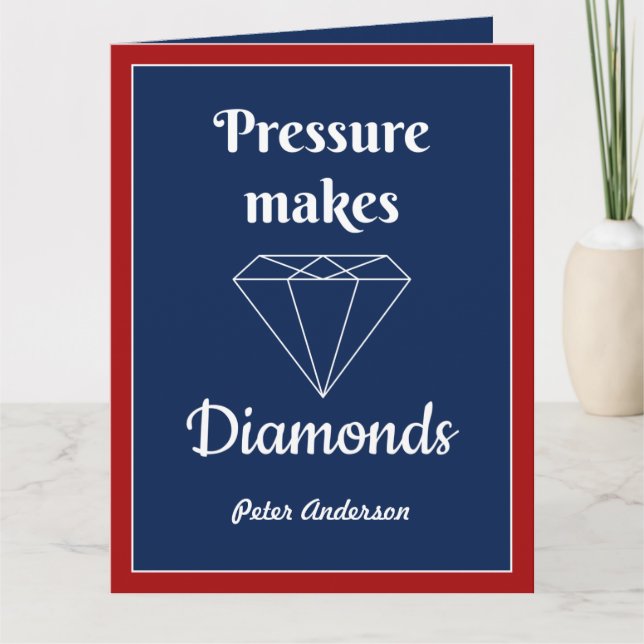 Cartão De Agradecimento Pressão faz Diamantes Cartaz de Parabéns (Frente)