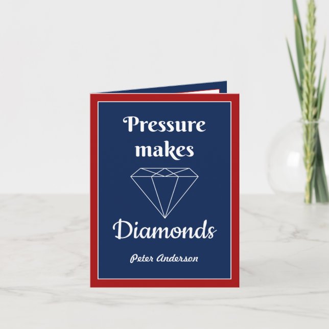 Cartão De Agradecimento Pressão faz Diamantes Cartaz de Parabéns (Frente)