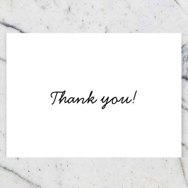 Cartão de Agradecimento Preto e Branco (Criador carregado)