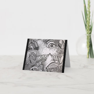 Cartão De Agradecimento Preto e Branco