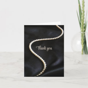 Cartão de Agradecimento Preto Elegante