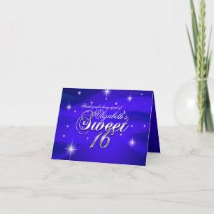 Cartão de Agradecimento Pretty Blue Sparkle Sweet