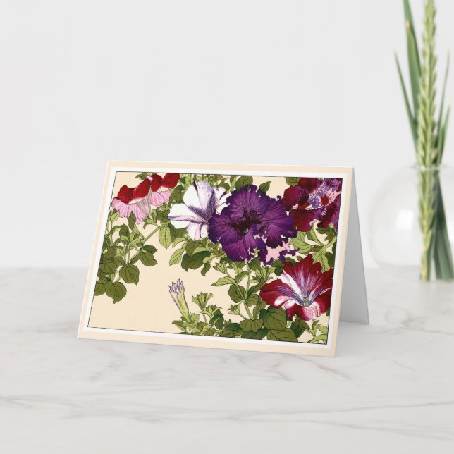 Cartão De Agradecimento Pretty Petunias Botanical Art Card (Frente)