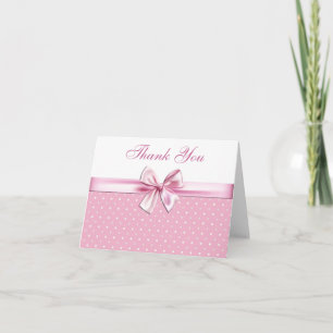 Cartão De Agradecimento Pretty Pink Polka Dot Thank You