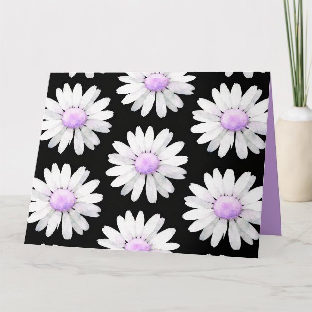 Cartão De Agradecimento Pretty Purple Dotted Daisy's (personalize) (Frente)