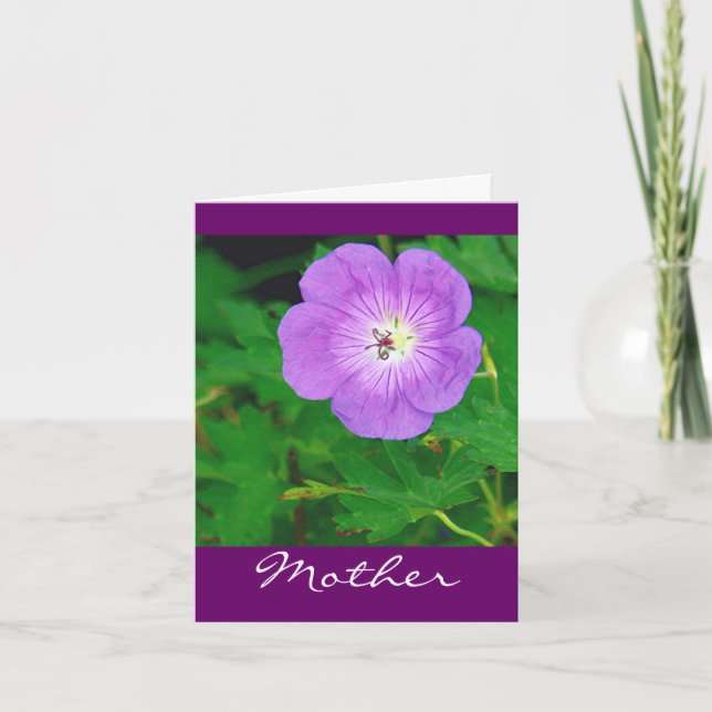CARTÃO DE AGRADECIMENTO PRETTY PURPLE FLOWER / MOTHER'S DAY CARD (Frente)