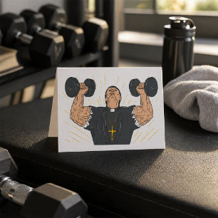 Cartão De Agradecimento Priest Lifting Weights Thank You Card