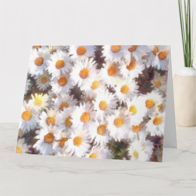 Cartão De Agradecimento Primavera Daisy Wildflower Watercolor (Frente)