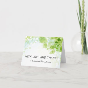 Cartão De Agradecimento Primavera deixa Watercolor Obrigado