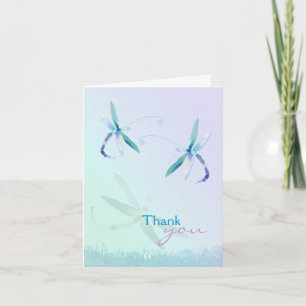 Cartão De Agradecimento Primavera Field Dragonflies Casamento Obrigado Car