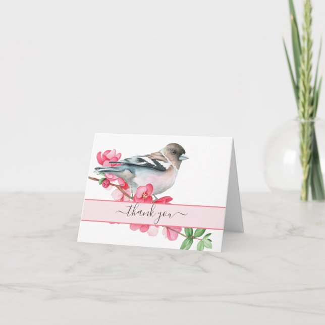 Cartão De Agradecimento Primavera Song Bird, Obrigado (Frente)