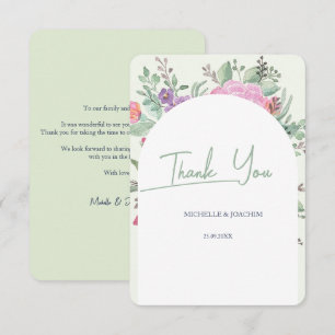 Cartão De Agradecimento Primavera Summer Floral Boho Garden