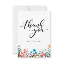 Primavera Watercolor Flower Flat Obrigado