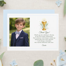 Primeira Comunhão Foto Personalizada Azul