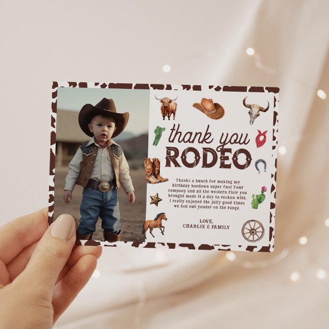 Cartão De Agradecimento Primeira Foto do primeiro aniversario Rodeo Ociden (Criador carregado)