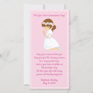 Cartão De Agradecimento Primeira menina personalizada do marcador do