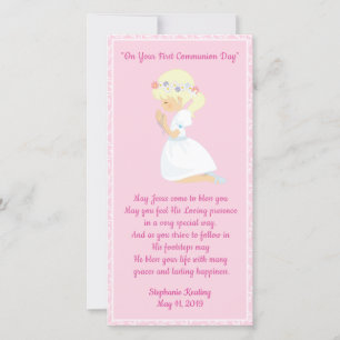 Cartão De Agradecimento Primeira menina personalizada do marcador do