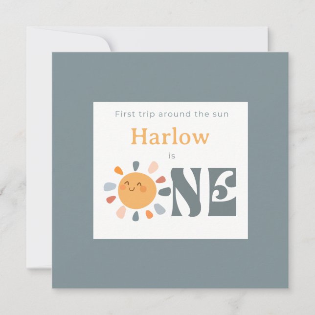 Cartão De Agradecimento Primeira viagem ao redor do sol (Frente)