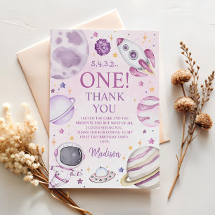 Cartão De Agradecimento Primeira Viagem Em Torno Do primeiro aniversario D