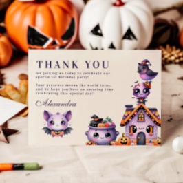 Cartão De Agradecimento Primeiro Aniversário do Dia das Bruxas