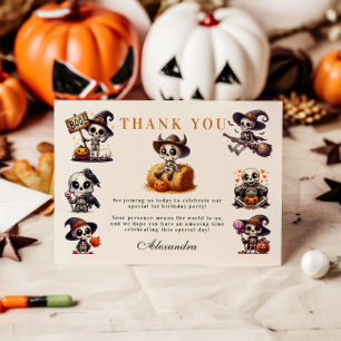 Cartão De Agradecimento Primeiro Aniversário do Halloween Ocidental, Um De