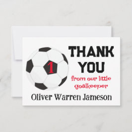 Cartão De Agradecimento Primeiro aniversario do Little Goalkeeper Soccer B