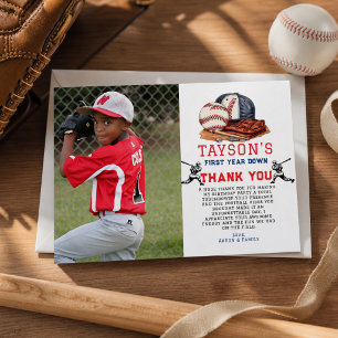 Cartão De Agradecimento Primeiro Ano de Beisebol Aniversário de 1 ano