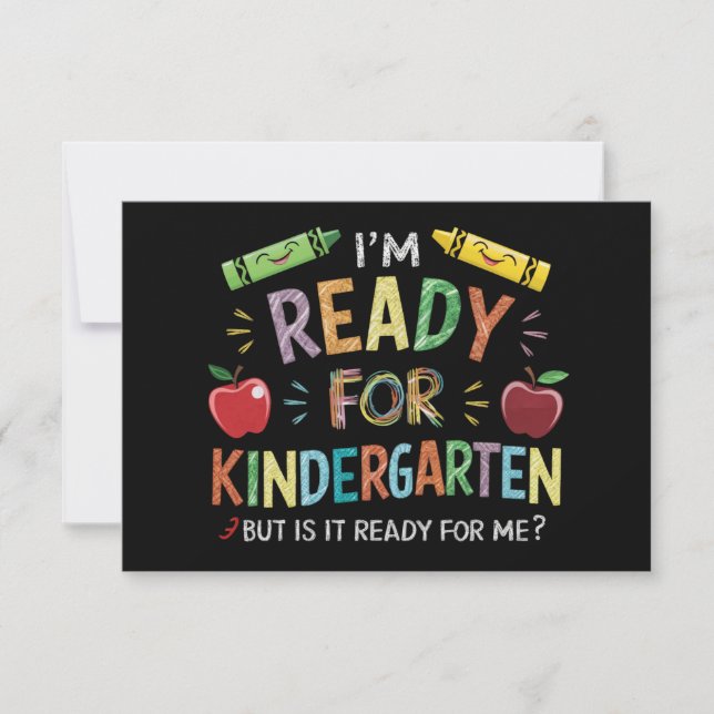 Cartão De Agradecimento Primeiro Dia De Jardim De Infância Diversão Volta  (Frente)